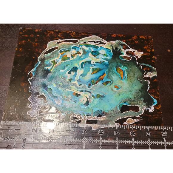 Abstract Wall Art Painting on Photo Paper by Local Artist in Tourquise & Brown - Picture 4 of 4